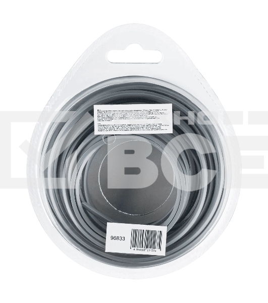 Леска для триммера Denzel армированная алюминием квадратная, 2,0мм х 15м, блистер ALUFLEX