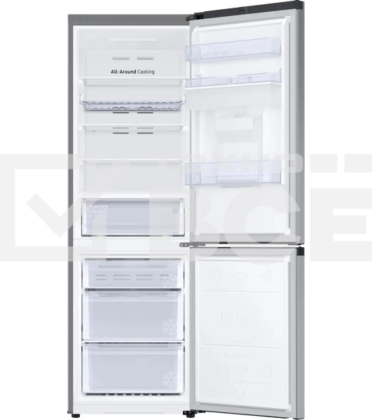 Холодильник Samsung RB34C632ESA/EF графит двухкамерный 227/114л морозилка снизу, No Frost