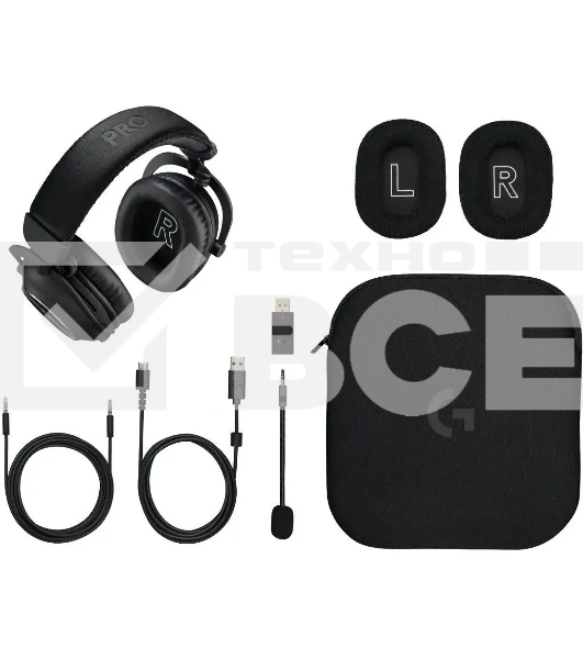 Наушники с микрофоном Logitech G Pro X 2 Lightspeed черный мониторные BT/Radio/3.5mm оголовье (981-001265)
