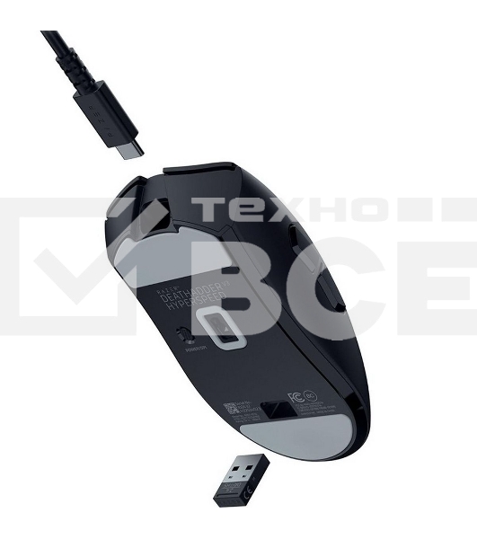 Мышь беспроводная/проводная Razer DeathAdder V3 HyperSpeed черный, 6400 dpi, радиоканал, USB, кнопки - 6