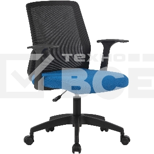 Кресло компьютерное Cactus CS-MC222-BKBL черный, сиденье темно-синий, сетка/ткань, низк.спин. крестов. пластик, пластик черный