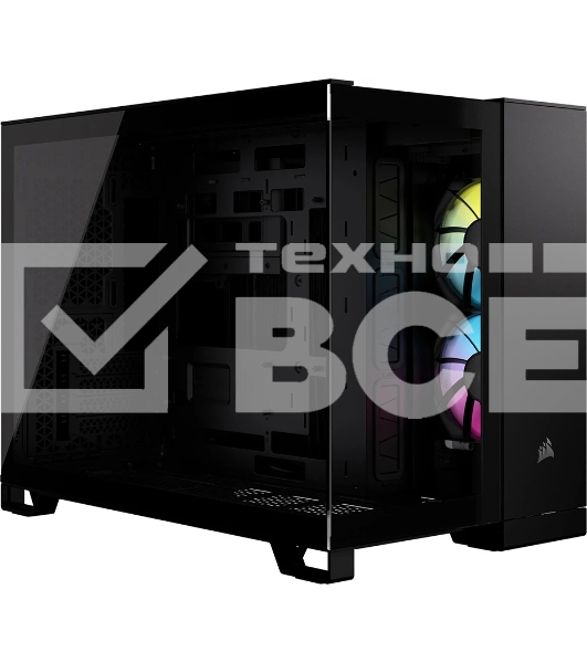 Компьютерный корпус без блока питания Case Corsair iCUE LINK 2500X RGb, Midi-Tower, TG, 2x120мм RGb, 2xUSB-A 3.2, 1xUSB 3.2 Type-C, mATX, mITX черный