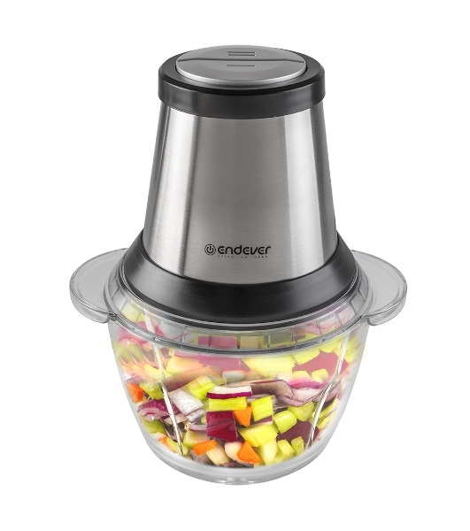 Измельчитель Endever Sigma-130, стальной, 700 Вт, объем чаши 1,2 л, два двойных лезвия, 8 шт/уп