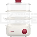 Пароварка Kitfort КТ-6830 3ярус. 800Вт белый/красный, фото2
