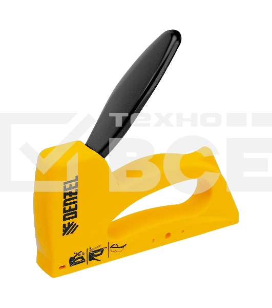 Степлер пластиковый Denzel скобы в комплекте, тип 53, 6-10 мм