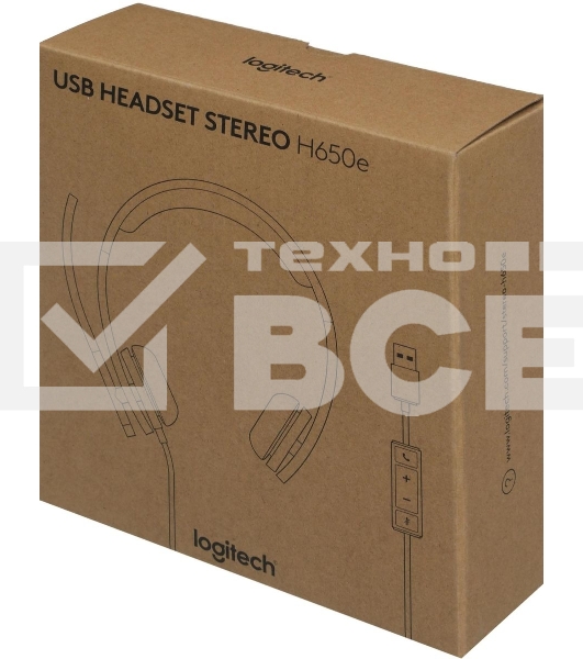 Гарнитура проводная с микрофоном Logitech H650E черный 1.1м 981-000519