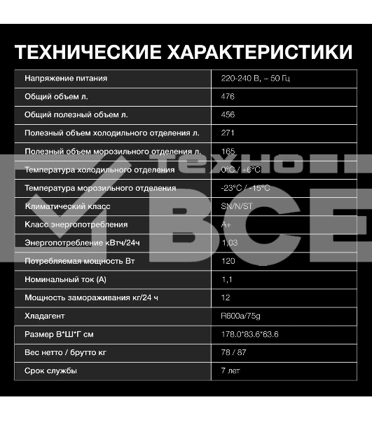 Холодильник Hyundai CS4505F черная сталь двухкамерный Side by Side 271/165л морозилка сбоку