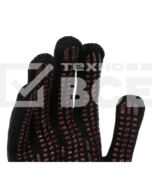 Перчатки трикотажные Сибртех акрил, усиленные, ПВХ-гель Протектор, черный, 10 класс