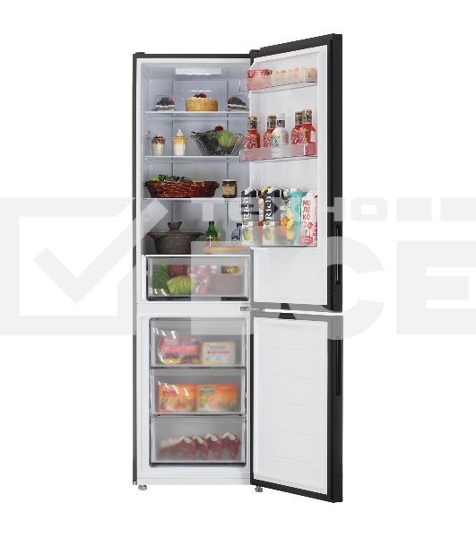 Холодильник Candy CFN6200B черный двухкамерный 243/91л морозилка снизу, No Frost