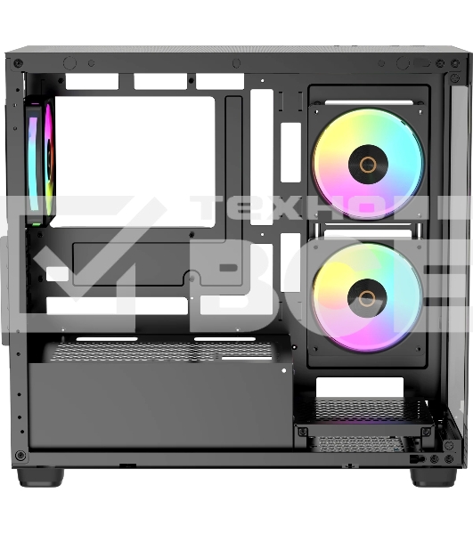 Корпус Ocypus Gamma C52 BK ARGB, Mini-Tower, чёрный, 3 x 120 мм