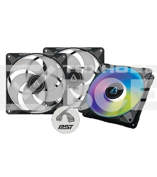 Комплект вентиляторов для корпуса Arctic P14 PWM PST A-RGB (3 шт.) черный, 140 мм, 1900 об/мин, 22.5 дБ, 4 pin