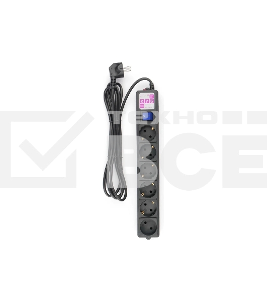 Сетевой фильтр Powercube SPG6-B-3M 3м (6 розеток) черный (коробка)