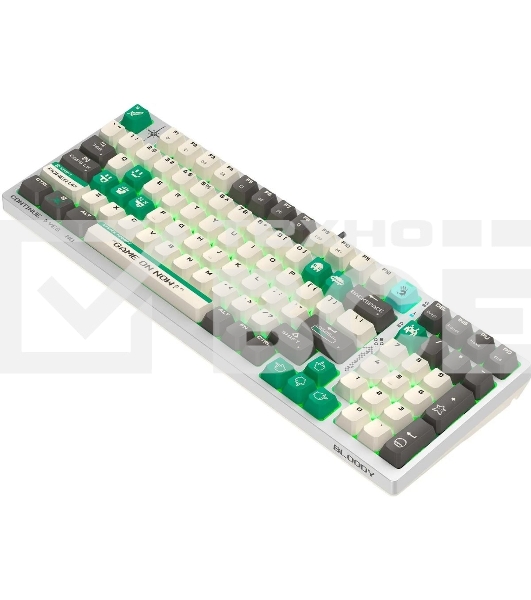 Клавиатура A4Tech Bloody S98 Pixels Green проводная USB белый/бежевый