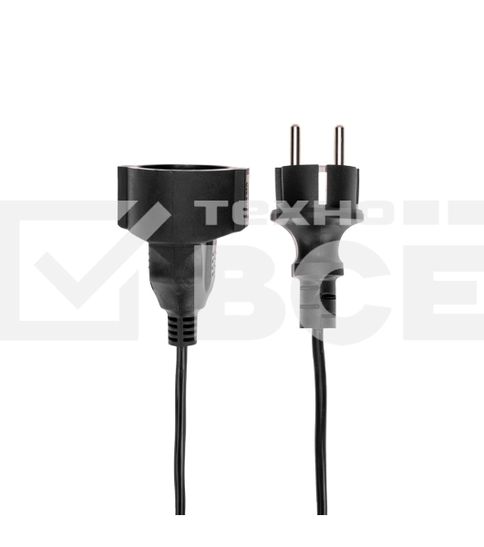 Удлинитель-шнур PROconnect на рамке ПВС 3х0,75мм², 20 м, с/з, 6А, 1300Вт, IP20, черный