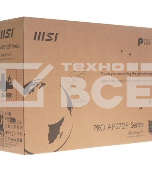 Моноблок MSI Pro AP272P 14M черный 27' FHD i3 14100(3.5Ghz)/8192Mb/256SSDGb/DOS + Wireless KB+M (9S6-AF8321-812)