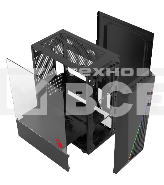 Компьютерный корпус Bloody BD-CC102F черный без БП mATX 2x120mm 2xUSB2.0 1xUSB3.0 audio bott PSU