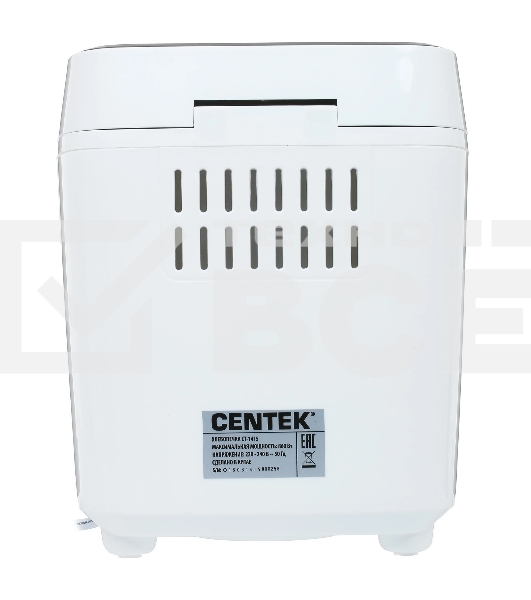 Хлебопечка Centek CT-1415 (бел/сталь) 1500 г БОЛЬШОЙ ОБЪЕМ, 860Вт, 15 программ, таймер, LCD, окошко