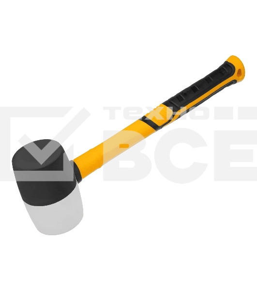 Киянка резиновая Denzel 450 г, черно-белая, фибергласовая рукоятка c TPR покрытием