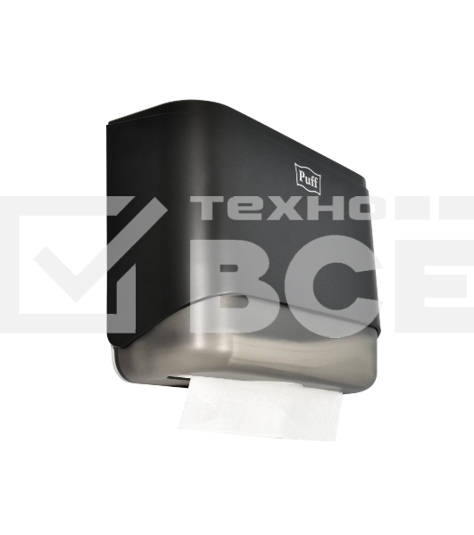 Диспенсер бумажных полотенец Puff-5140Bl черный, с замком, ABS-пластик