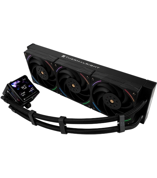 Система жидкостного охлаждения Thermalright Elite Vision 360 ARGB Soc-AM5/AM4/1200/1700/1851 черный 4-pin 27.7dB Al LCD Ret (E-VISION-360-BL-ARGB)