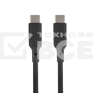 Кабель QUMO 32964 Type-C на Type-C, силиконовый, 1м, 3A, 60W, PD черный