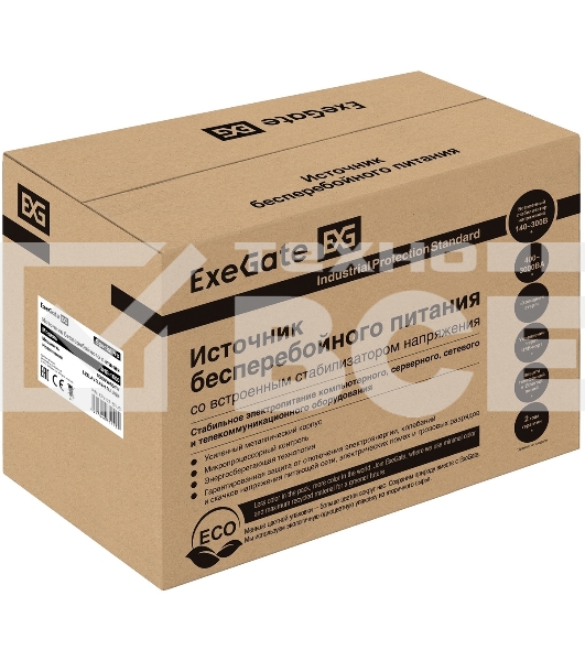 Источник бесперебойного питания ExeGate EP212518RUS Power Back UNB-1000 1000VA, черный, 4 евророзетки