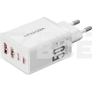 Сетевое зарядное устройство Vention на 4 порта GaN 50W USB (C+C+A+A) белый
