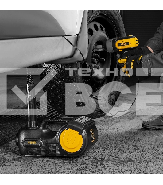 Домкрат электрогидравлический '3 в 1' (1,5 т) Denzel 12В, с гайковертом электрическим, в наборе