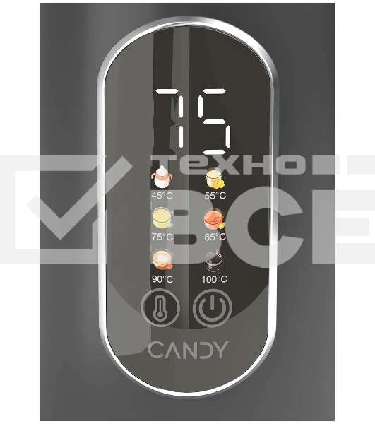 Чайник электрический Candy CK-400 1.7л. 2200Вт черный корпус: нерж.сталь/пластик (FM04WKM00RU)