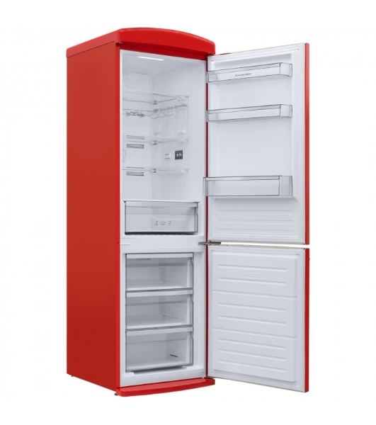 Холодильник Schaub Lorenz SLU S339R3 красный двухкамерный 230/94л морозилка снизу, No Frost