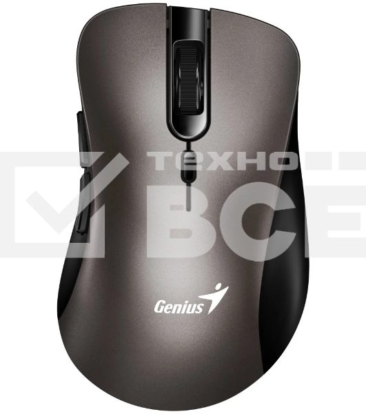Мышь беспроводная Genius Ergo 8100S титан, 1600 dpi, радиоканал, USB, кнопки - 6