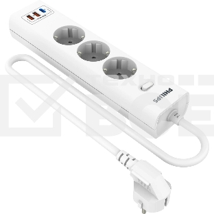 Сетевой фильтр Philips CHP4336WA/51, 2м, 3 розетки, белый