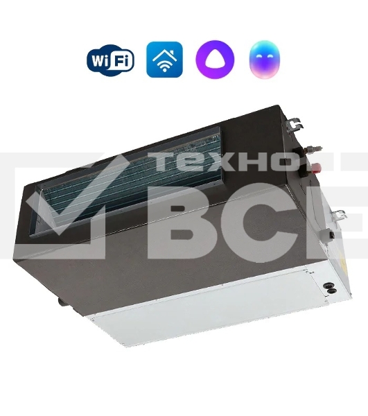 Блок внутренний сплит-системы канального типа Ballu BLC_D/in-48HN1_21Y 48000 BTU, 140 м², 44 дБ, охлаждение, обогрев, осушение, серый
