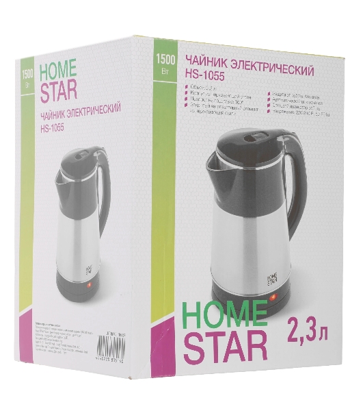 Чайник электрический Homestar HS-1055 черный (106467)