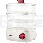 Пароварка Kitfort КТ-6830 3ярус. 800Вт белый/красный, фото 1