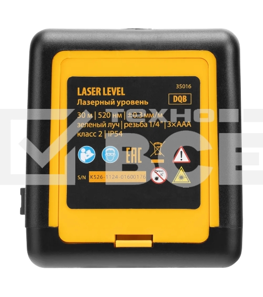 Лазерный уровень Denzel DQB, 30 м, зеленый луч, батарейки, сумка