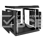 Шкаф телекоммуникационный 19' настенный 9U ExeGate EC-WM-9U.600.G.BLACK (19', 9U, 600x600x500мм (ШхГхВ), передняя дверь закаленное стекло, съемные боковые панели, пыле- и влагозащита IP23, черный RAL 9004), фото4