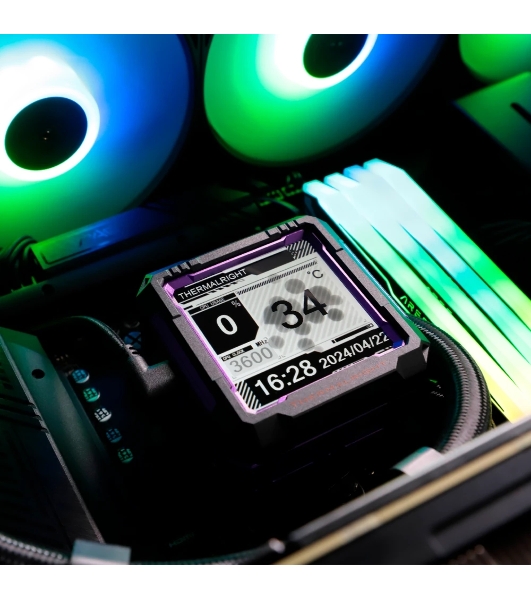 Система жидкостного охлаждения Thermalright Frozen Warframe PRO 360 ARGB Soc-AM5/AM4/1200/1700/1851 черный 4-pin 29.8dB Al LCD Ret (F-WFRAME-PRO-360-BL-ARGB)