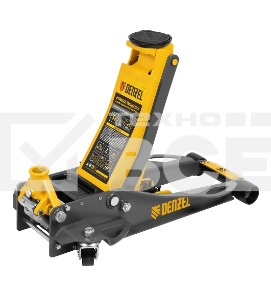 Домкрат гидравлический подкатной Denzel 3 т, 75-500 мм, быстрый подъем, низкий подхват, проф. 51250