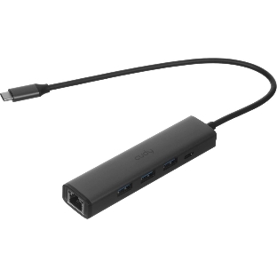 USB-концентратор CUDY UH605, USB Type-C, USB + RJ-45, USB Type-C