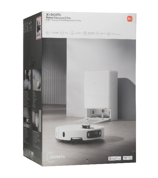 Робот-пылесос Xiaomi Robot Vacuum 5 Pro EU белый, 5200 мАч Li-Ion, уборка сухая/влажная, пылесборник контейнер 0.29 л