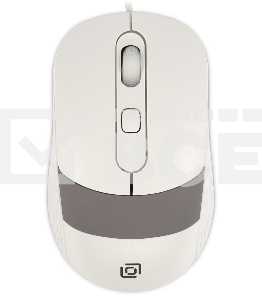 Мышь проводная Oklick 310M белый/серый, 2400 dpi, USB, кнопки - 4
