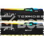 Оперативная память Kingston Fury Beast, DDR5, 16GB (2x8GB), 5200MHz, CL40, с радиаторами, RGB, черный, фото 1