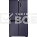 Холодильник LEX LCD505BmID синий/металл трехкамерный 321/144л морозилка снизу, No Frost, Side by Side, фото 1
