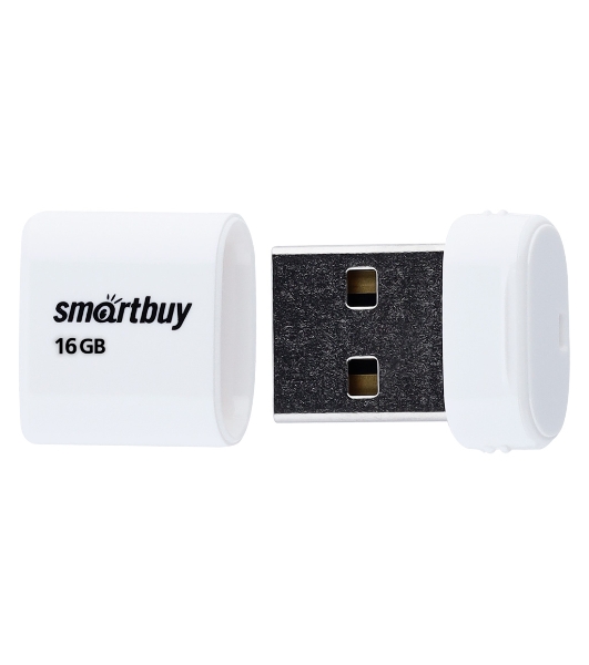 Флешка USB Smartbuy LARA White (SB16GbLARA-W), 16 Gb, USB 2.0, R/W 15/5, белый