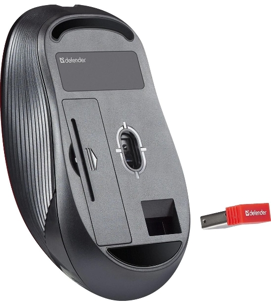 Мышь беспроводная Defender Gassa MM-105 черный, 1600 dpi, радиоканал, USB, кнопки - 6