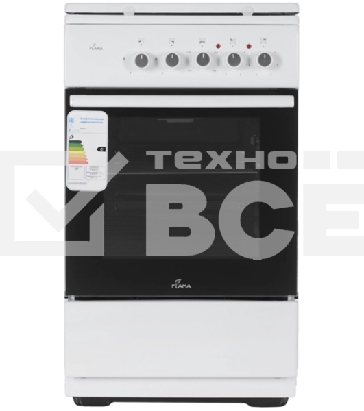 Плита Комбинированная Flama L FK 2212 W белый (металлическая крышка) реш.сталь