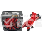 Блок питания Ginzzu PC700 14CM(Red) 80 PLUS black,APFC,24+4p,2 PCI-E(6+2), 7*SATA, 4*IDE,оплетка, кабель питания,цветная коробка, фото3