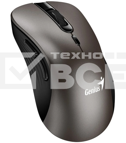 Мышь беспроводная Genius Ergo 8100S титан, 1600 dpi, радиоканал, USB, кнопки - 6