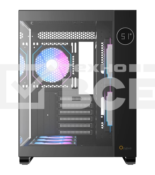 Корпус  Ocypus Iota C70 BK ARGB ATX / win / black / 6 ARGB fans / no PSU / Tempered Glass